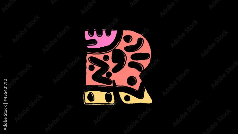 Animated Rollicky Letter R Letter R. Animated Cartoon, grunge Curved lines, Shake twitch effect ...