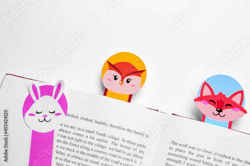 Cute bookmarks with book on...