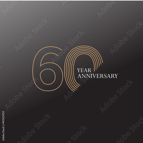 60 YEAR ANNIVERSARY CELEBRATION VECTOR DESIGN TEMPLATE ILLUSTRATION