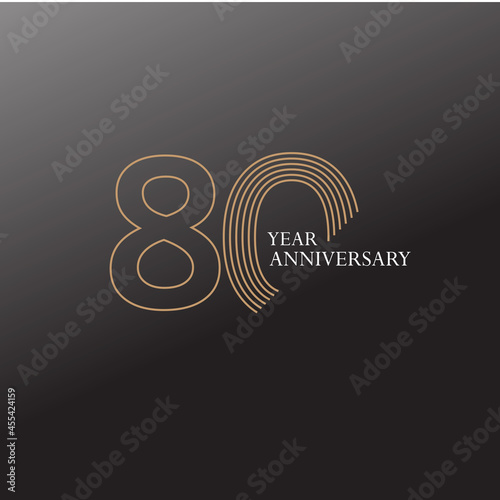 80 YEAR ANNIVERSARY CELEBRATION VECTOR DESIGN TEMPLATE ILLUSTRATION