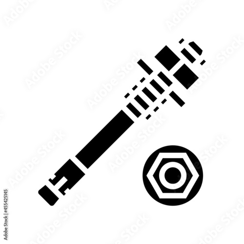 stud anchor glyph icon vector. stud anchor sign. isolated contour symbol black illustration