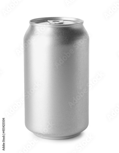 Can of soda on white background