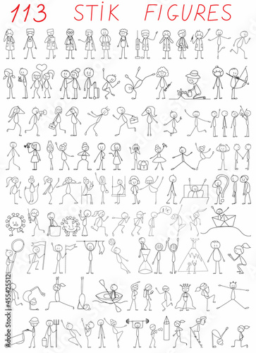 stick figure of people, set vector, isolated