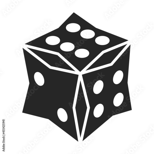 Game dice vector icon.Black vector icon isolated on white background game dice.