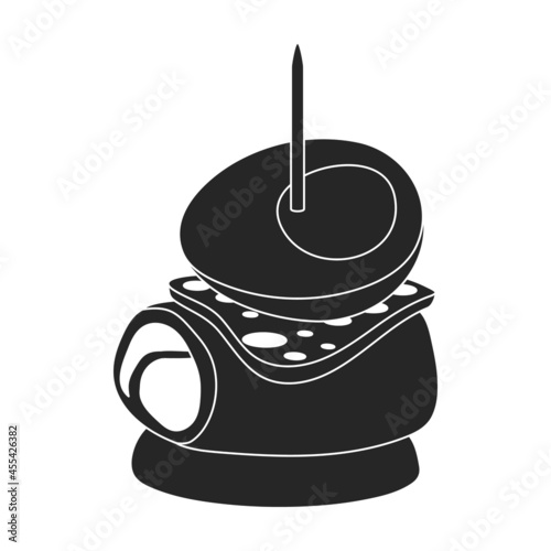 Canape and food black vector icon.Black vector illustration food and appetizer. Isolated illustration of canape and appetizer icon on white background.