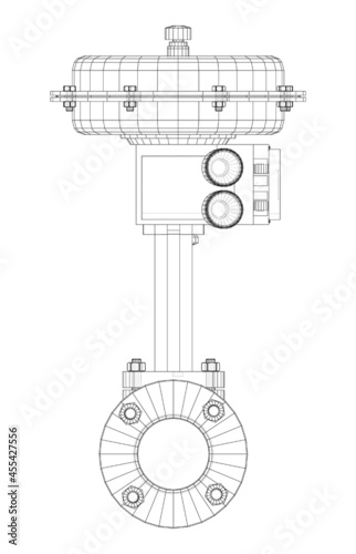 Valve with automatic electro-actuated. Vector