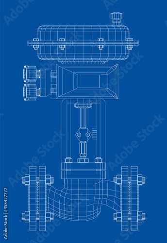 Valve with automatic electro-actuated. Vector