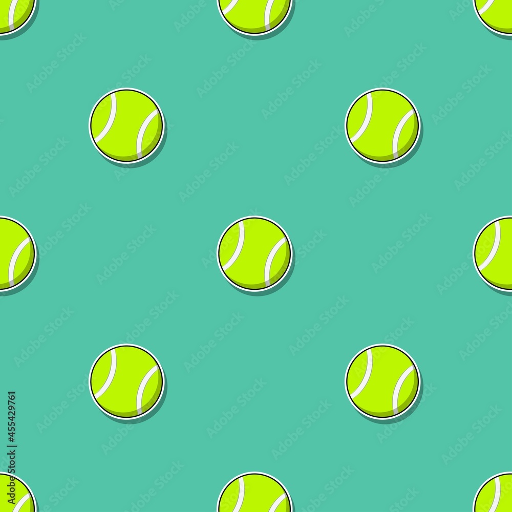 Tennis ball seamless pattern. Vector illustration.