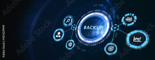 Business, Technology, Internet and network concept. Backup storage data internet technology. 3d illustration