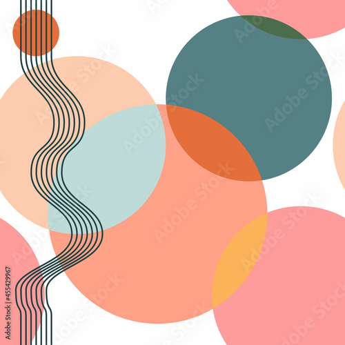 Hand drawn various shapes theme vector seamless pattern. Contemporary modern trendy vector illustrations. Pastel colors. vector