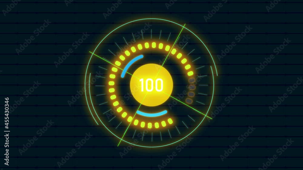 abstract colorful HUD radar animation background. Radar Screen Detected ...