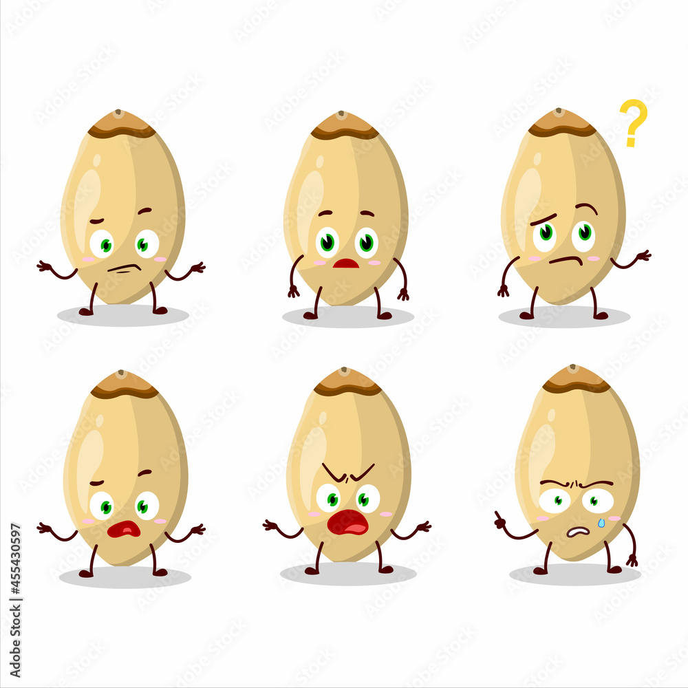 Cartoon character of pine nuts with what expression Cartoon character of pine nuts with what expression