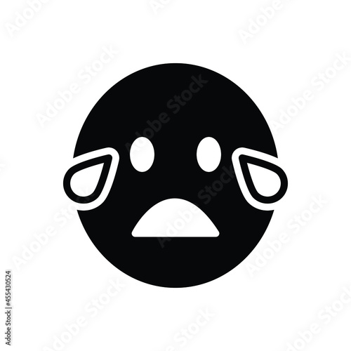 Black solid icon for cry 