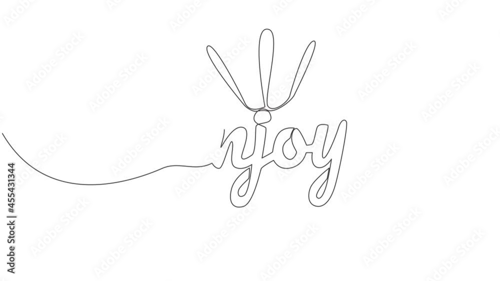 Animated self drawing of continuous line draw cute and cool typography quote - Enjoy wording. Calligraphic design for print, label, card, banner, poster. Full length single line animation illustration Animated self drawing of continuous line draw cute and cool typography quote - Enjoy wording. Calligraphic design for print, label, card, banner, poster. Full length single line animation illustration