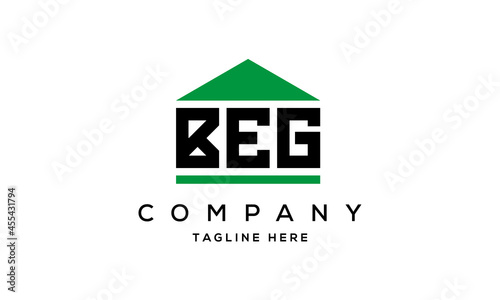 BEG three letters house for real estate logo design