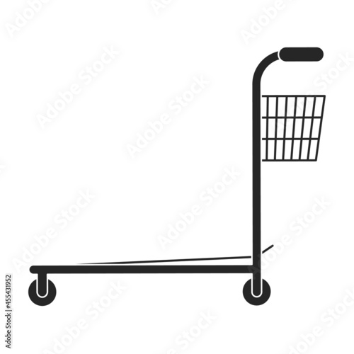 Trolley vector icon.Black vector icon isolated on white background trolley.