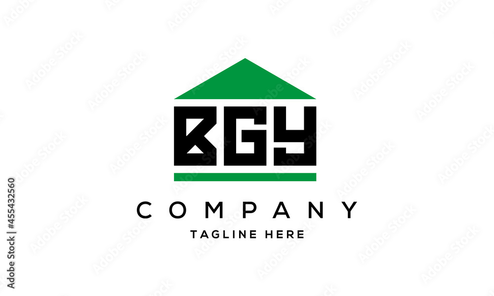 BGY three letters house for real estate logo design BGY three letters house for real estate logo design