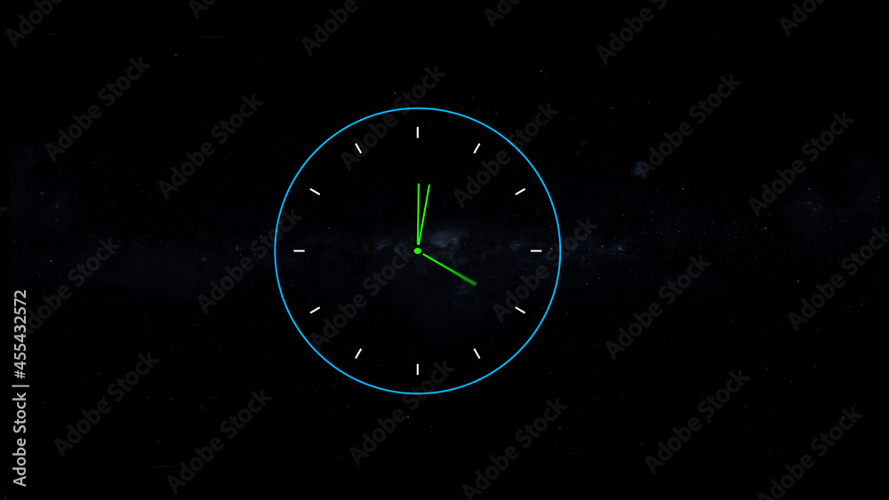 clock on black background clock on black background