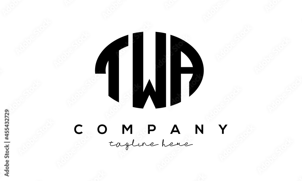 TWA three Letters creative circle logo design TWA three Letters creative circle logo design