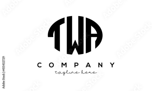 TWA three Letters creative circle logo design photo