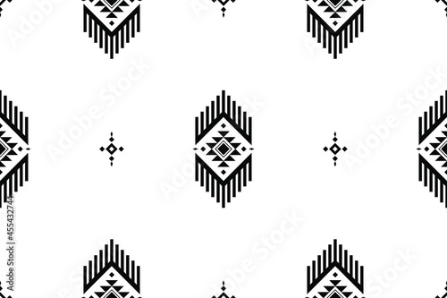 Aztec,Geometric ethnic oriental seamless pattern traditional Design for background,carpet,wallpaper.clothing,wrapping,Batik fabric,Vector illustration.embroidery style - Sadu, sadou, sadow or sado