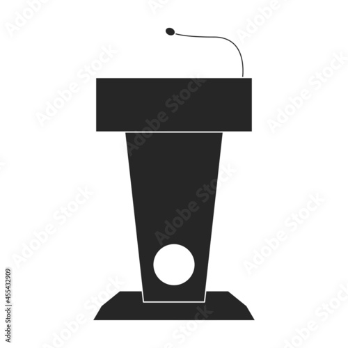 Tribunal podium black vector icon.Black vector illustration podium conference. Isolated illustration of tribunal podium icon on white background.