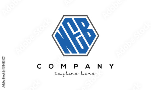  letters NEB creative polygon logo victor template