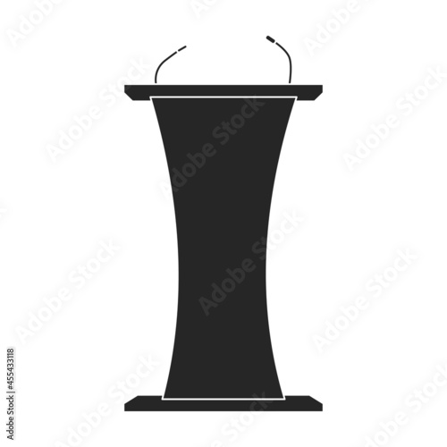 Tribunal podium black vector icon.Black vector illustration podium conference. Isolated illustration of tribunal podium icon on white background.