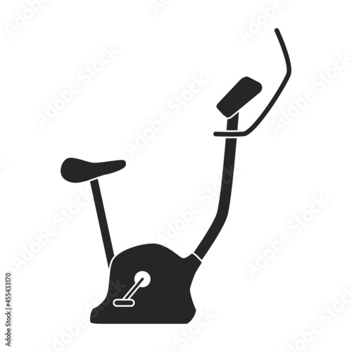 Exercise bike vector black icon. Isolated black illustration icon fitness bicycle.Vector illustration exercise bike on white background.