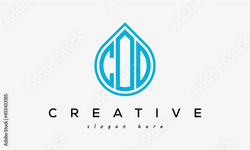 Water drop letters COO logo initial template vector