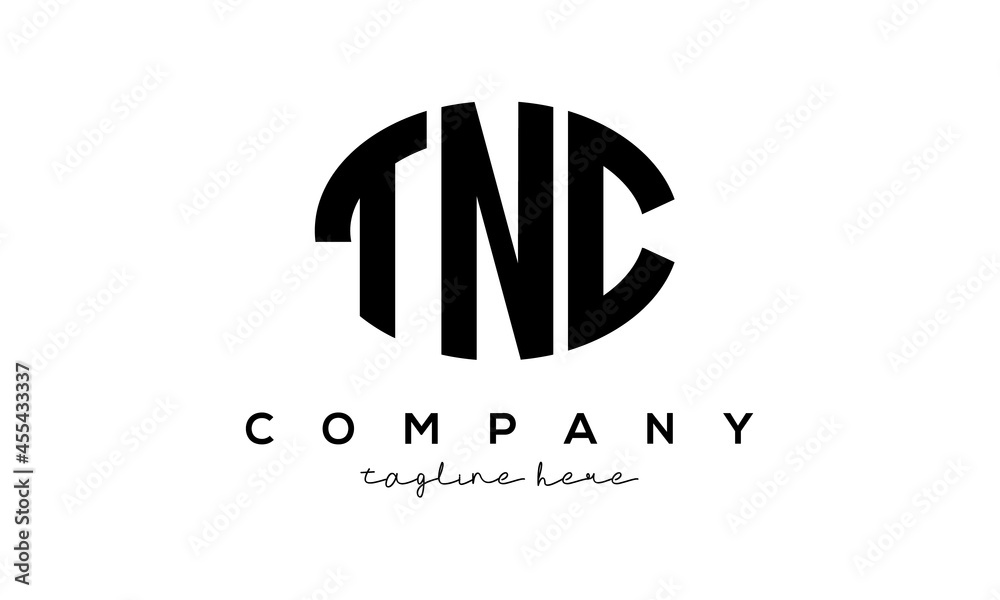 TNC three Letters creative circle logo design TNC three Letters creative circle logo design