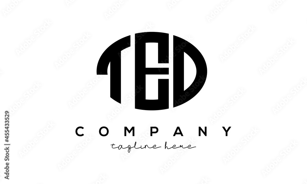 TED three Letters creative circle logo design