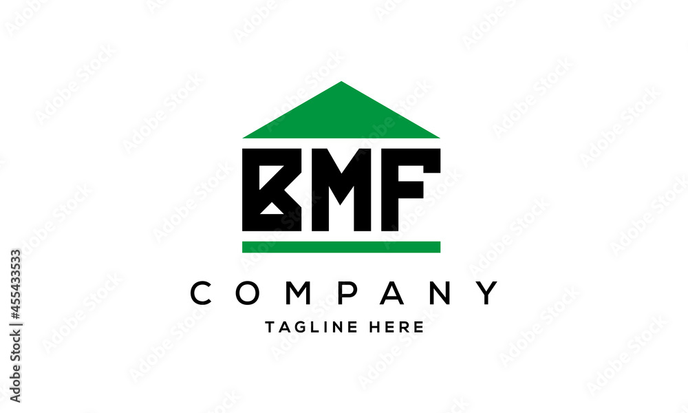 BMF three letters house for real estate logo design