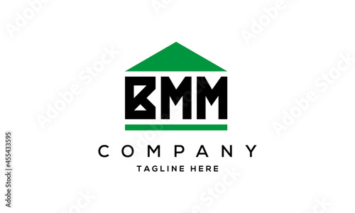 BMM three letters house for real estate logo design