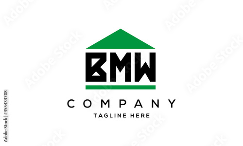 BMW three letters house for real estate logo design