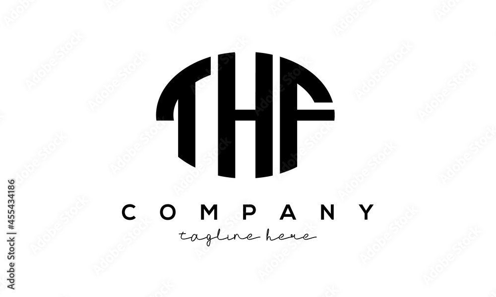 THF three Letters creative circle logo design