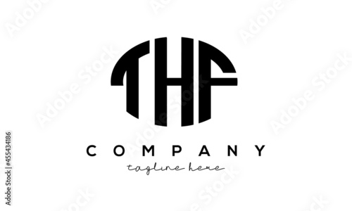 THF three Letters creative circle logo design photo