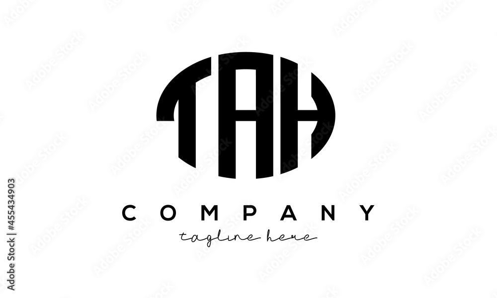 TAH three Letters creative circle logo design TAH three Letters creative circle logo design