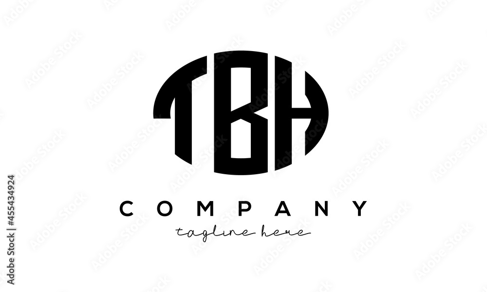TBH three Letters creative circle logo design TBH three Letters creative circle logo design