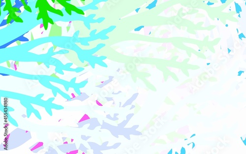 Light Multicolor vector abstract design with leaves, branches. © smaria2015