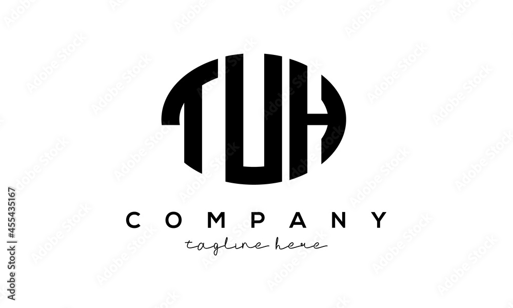TUH three Letters creative circle logo design