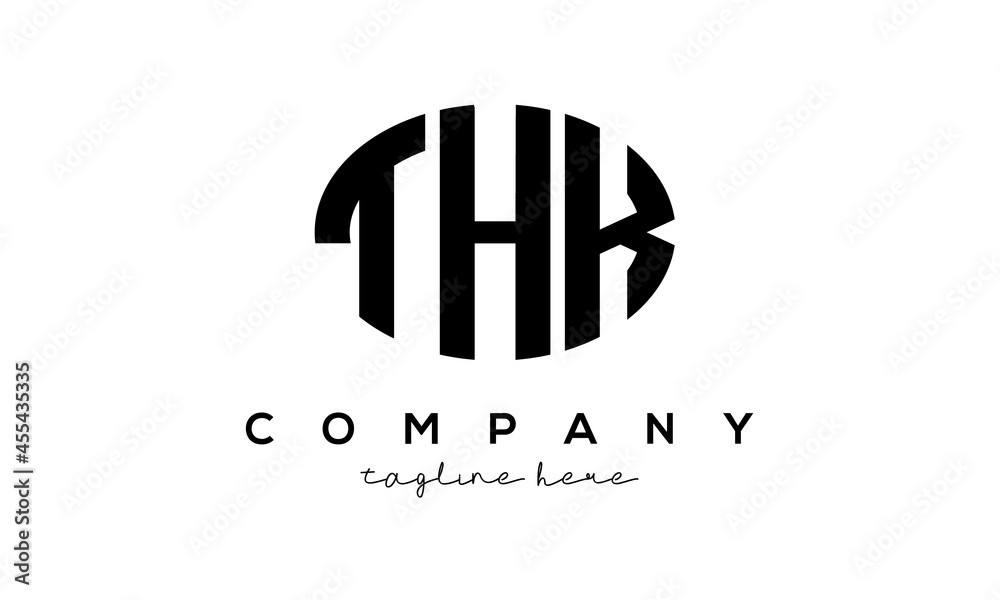 THK three Letters creative circle logo design