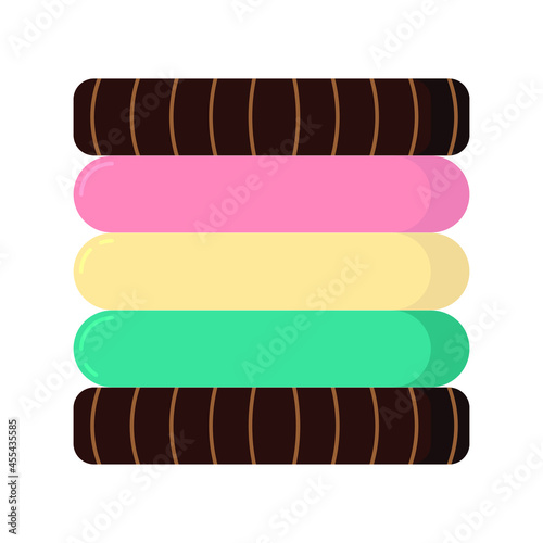 Sandwich cookie vector illustration isolated on a white background.