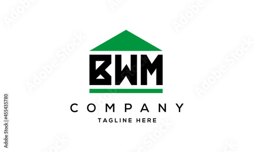 BWM three letters house for real estate logo design