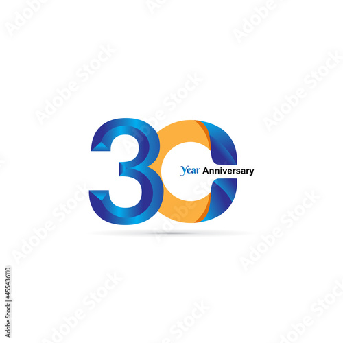 30 Year Anniversary Vector Template Design Illustration