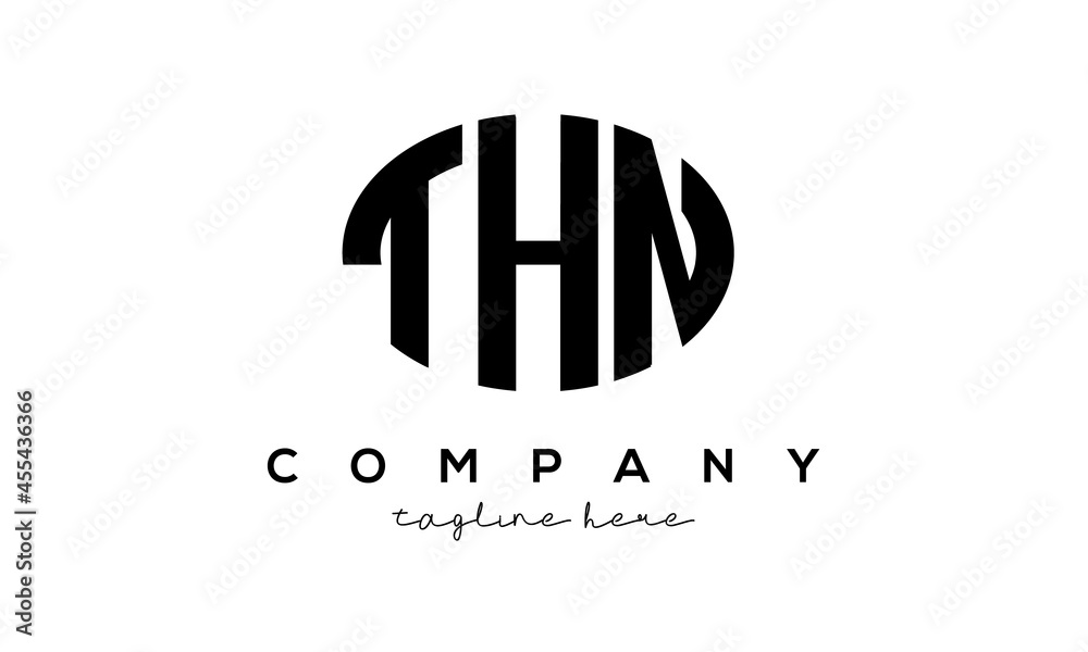 THN three Letters creative circle logo design THN three Letters creative circle logo design