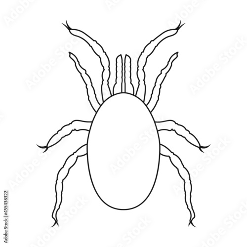 Parasites mite vector icon.Outline vector icon isolated on white background mite parasites.