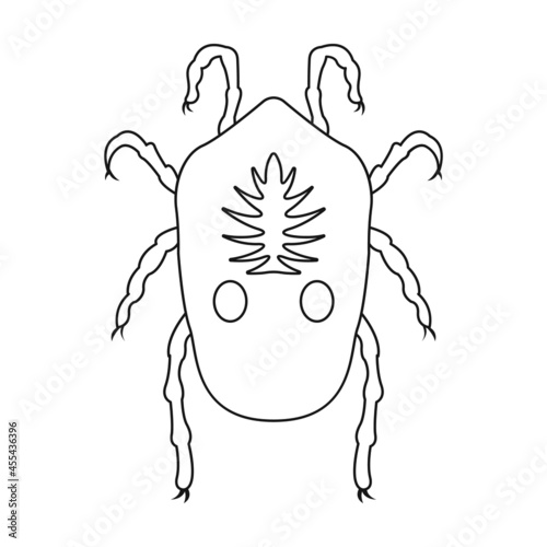 Parasites mite vector icon.Outline vector icon isolated on white background mite parasites.