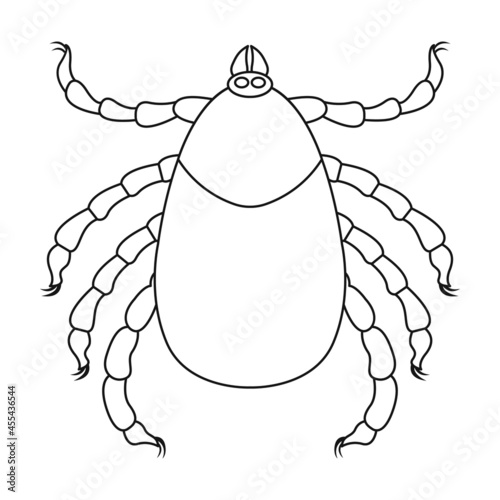 Parasites mite vector icon.Outline vector icon isolated on white background mite parasites.