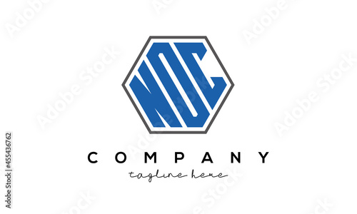 letters NOC creative polygon logo victor template